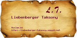 Liebenberger Taksony névjegykártya